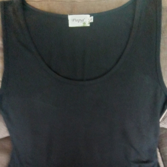 New Papa Black Bamboo Sleeveless Top XL - Picture 4 of 5